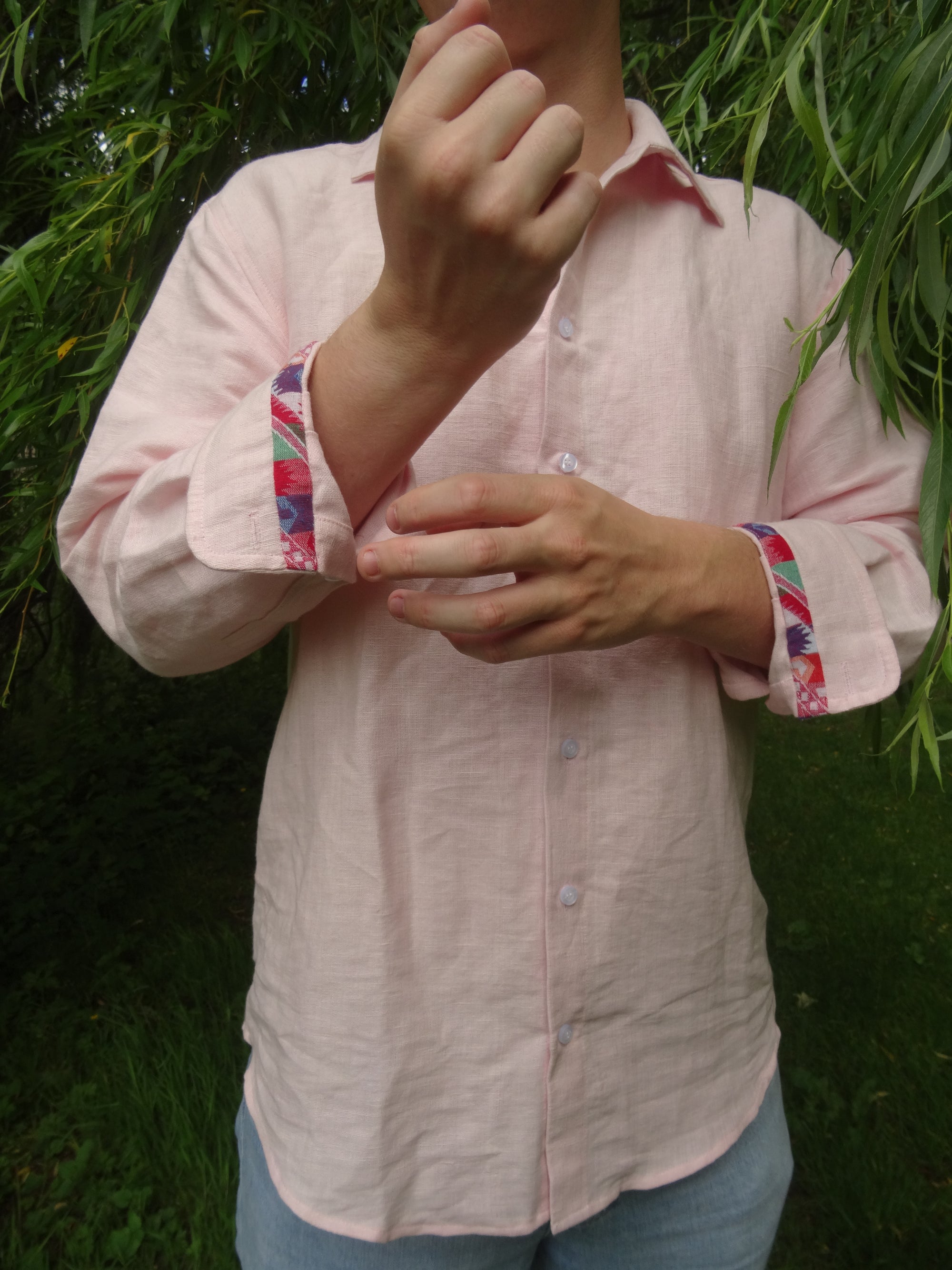 Pastel Pink Linen Shirt